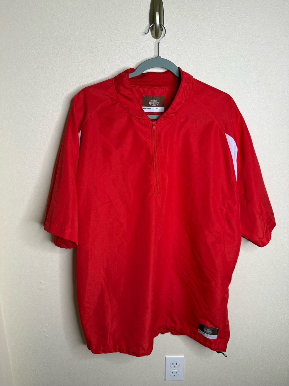 Louisville Slugger Batting Cage Red/White Pullover T-Shirt Men’s L Baseball